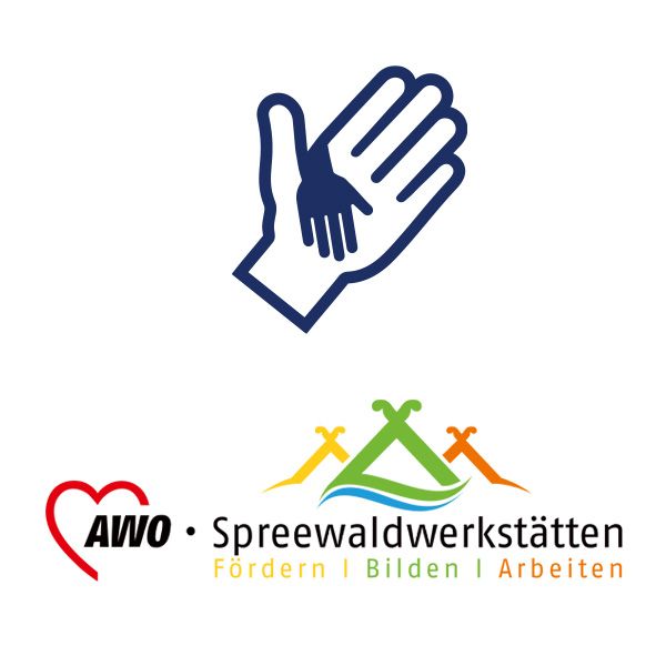 Icon Hand in Hand Logo AWO und Spreewaldwerkstätten